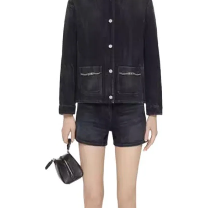 Givenchy Denim Short With Chain 'Black'-4