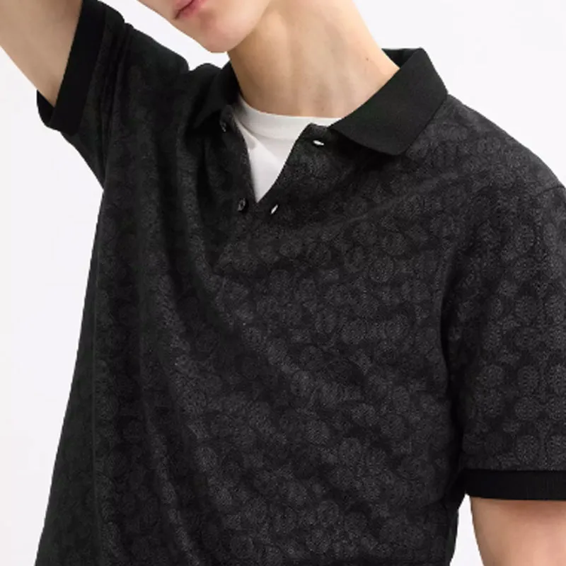 COACH Polo Shirts Men Black-3