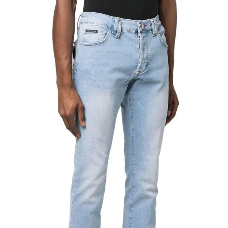 PHILIPP PLEIN Super Straight cut Stonewashed Jeans-4
