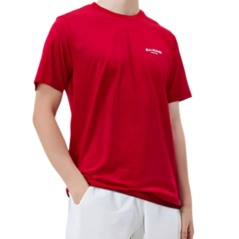 BALMAIN Logo Printed Crewneck T Shirt-4