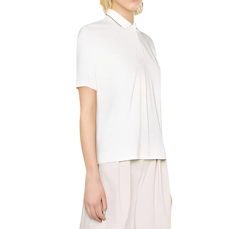 Brunello Cucinelli Monili Embellished Straight Hem Polo Shirt-5