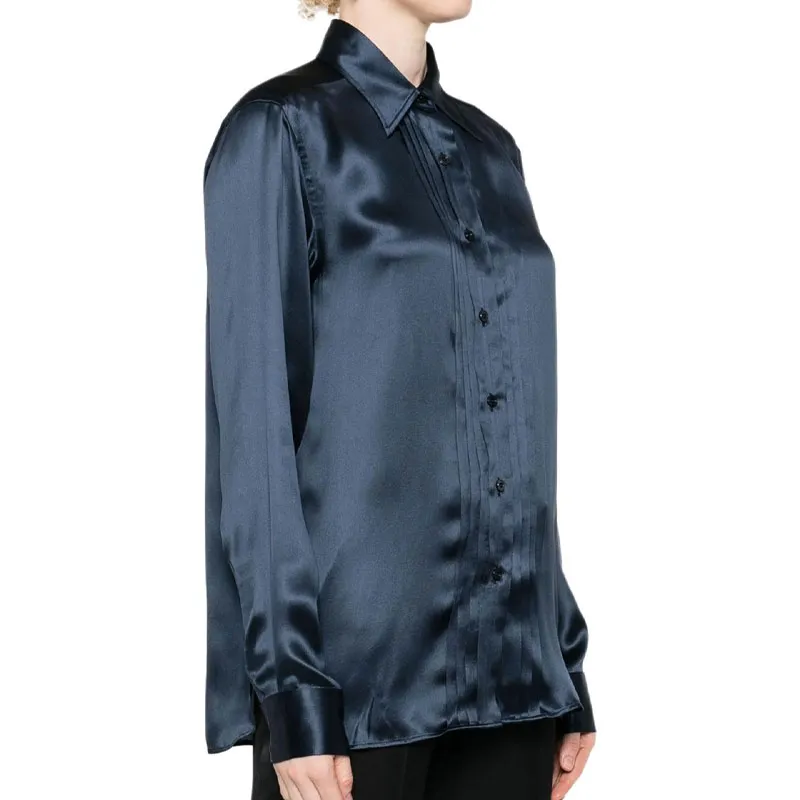 TOM FORD Pintuck-Detailed Long-Sleeved Shirt-3