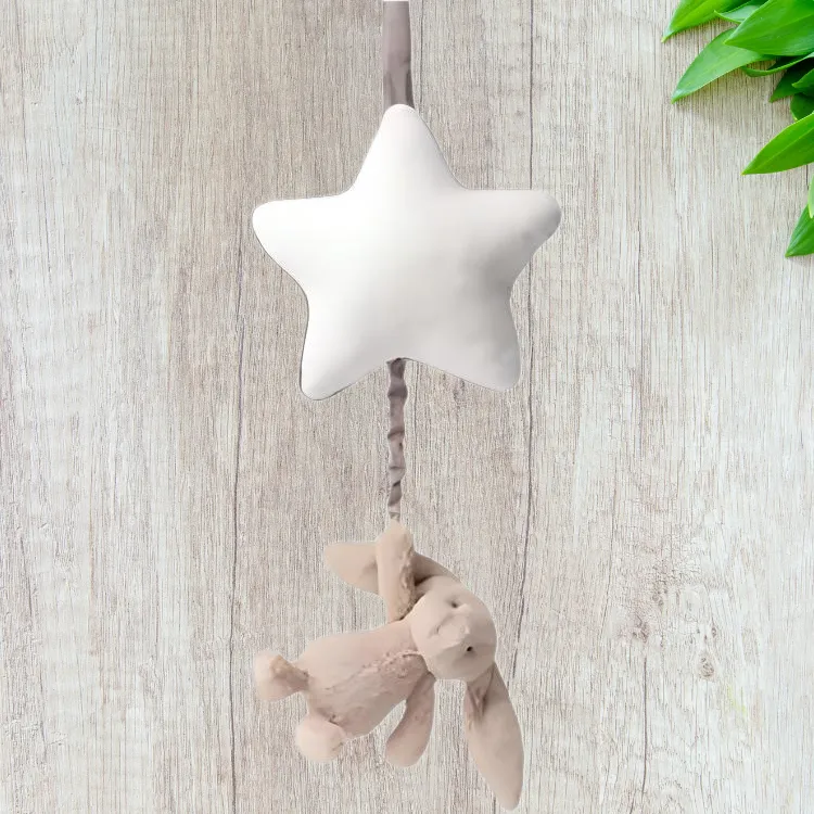 JELLYCAT Shy Collection Music Bell, Brown White Bunny Dolls Plush Doll 28cm High-2