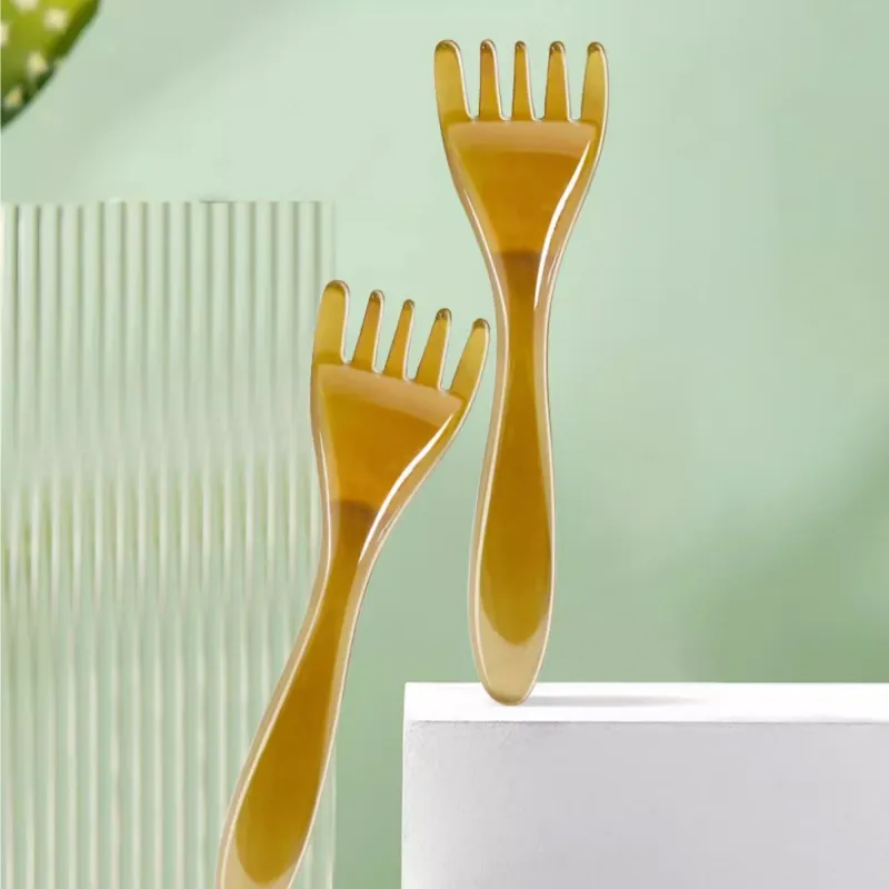 SIPIMO Natural 5 Fingers Wooden Comb Massage To Unblock Meridians-1