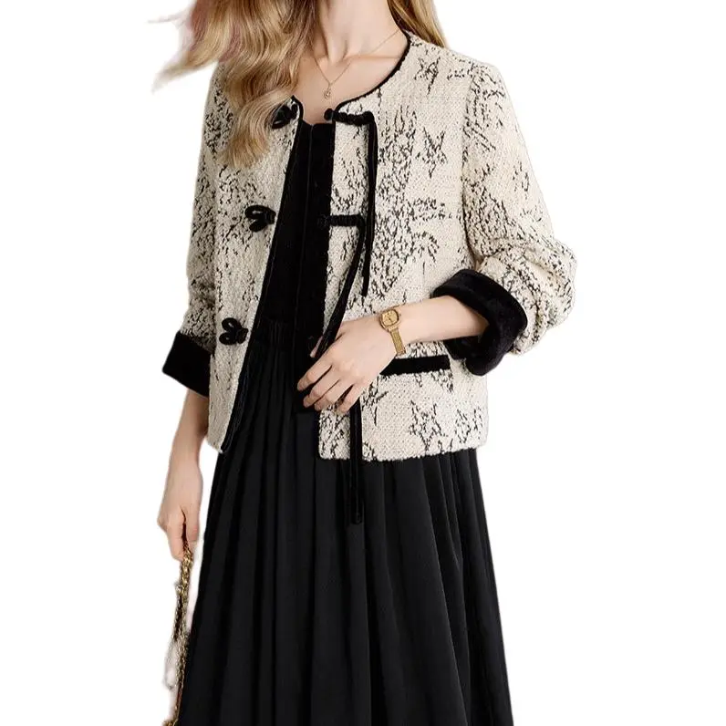 TOUCH Cropped Coats Women's Beige-6