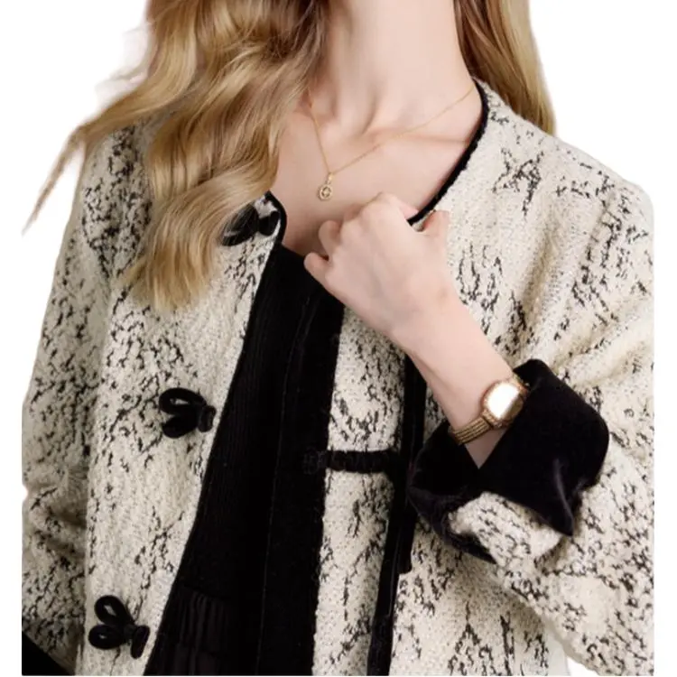 TOUCH Cropped Coats Women's Beige-4