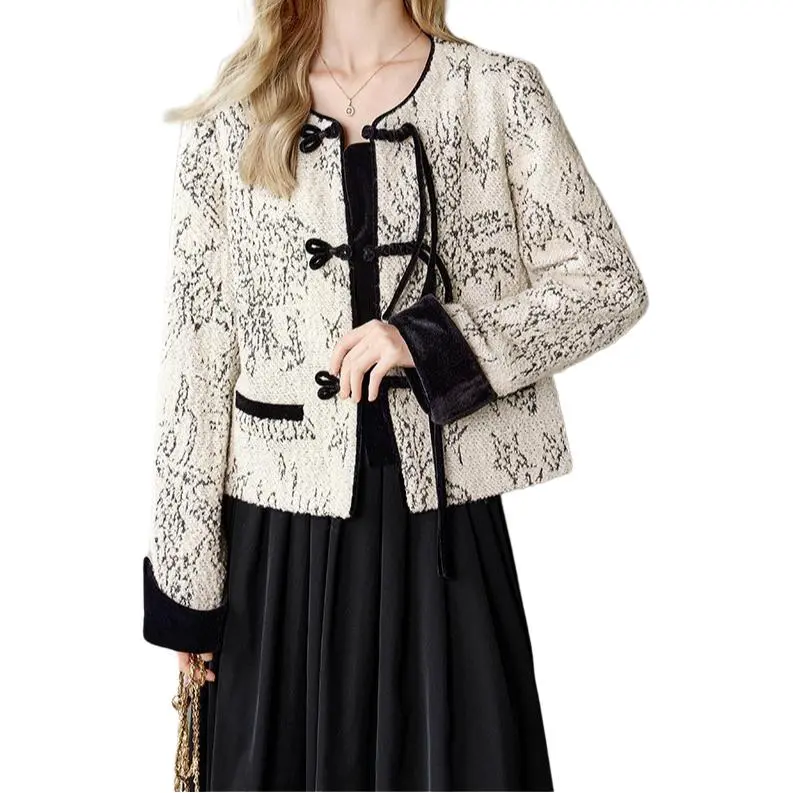 TOUCH Cropped Coats Women's Beige-7