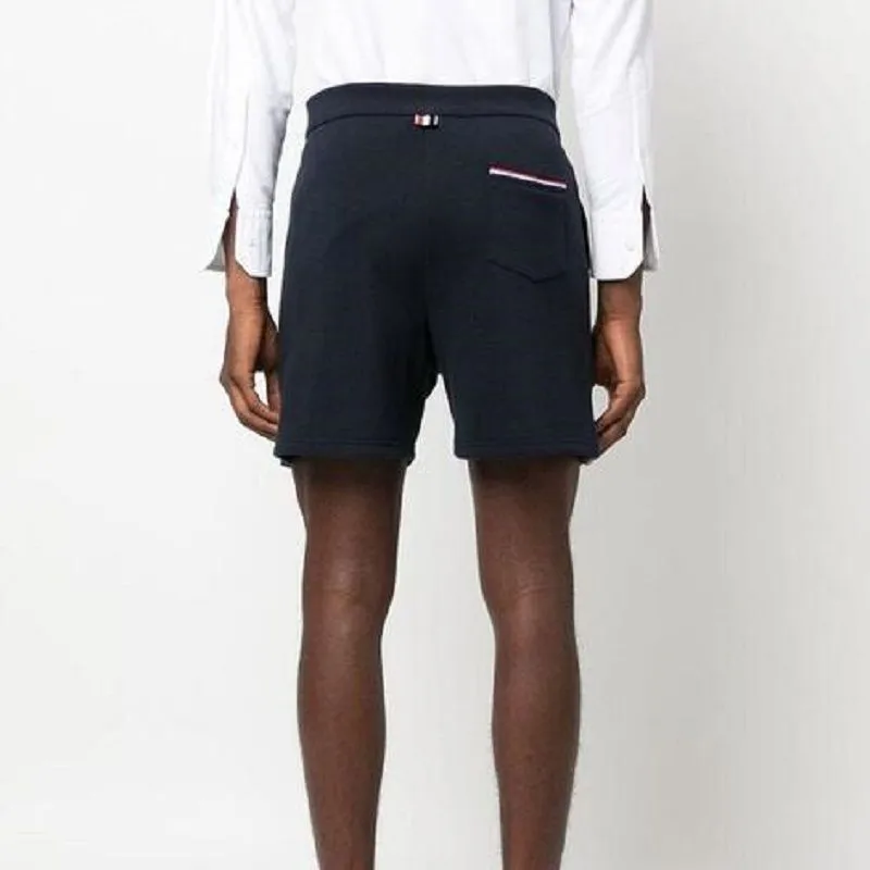 THOM BROWNE Logo-patch Cotton Shorts-4