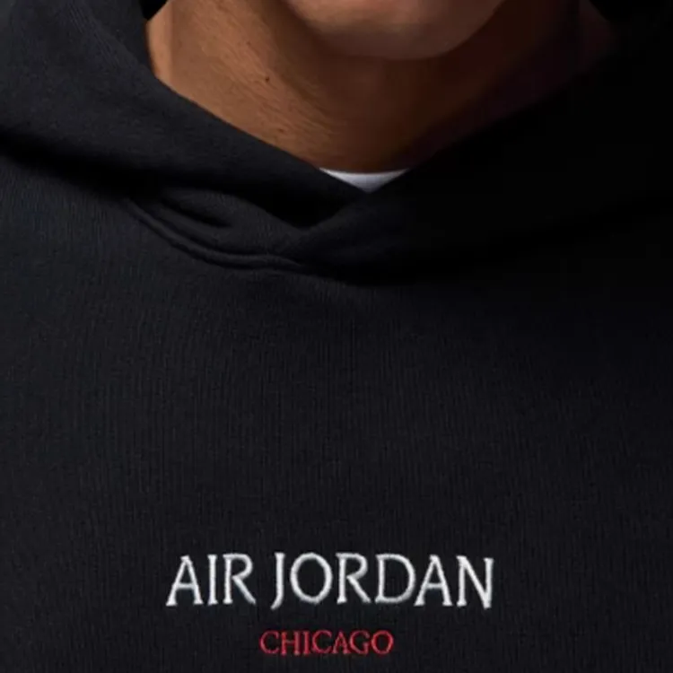 JORDAN Air JORDAN Wordmark Men's Chicago Fleece Pullover Hoodie-3