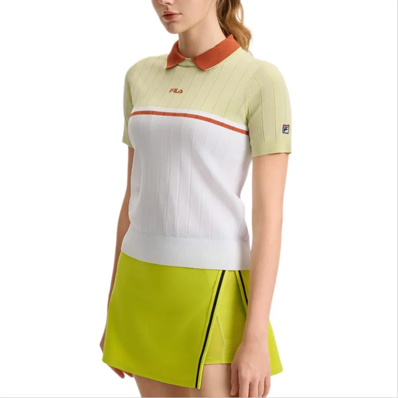 FILA Athletics Polo Shirt Women's Glow Orb Green-3