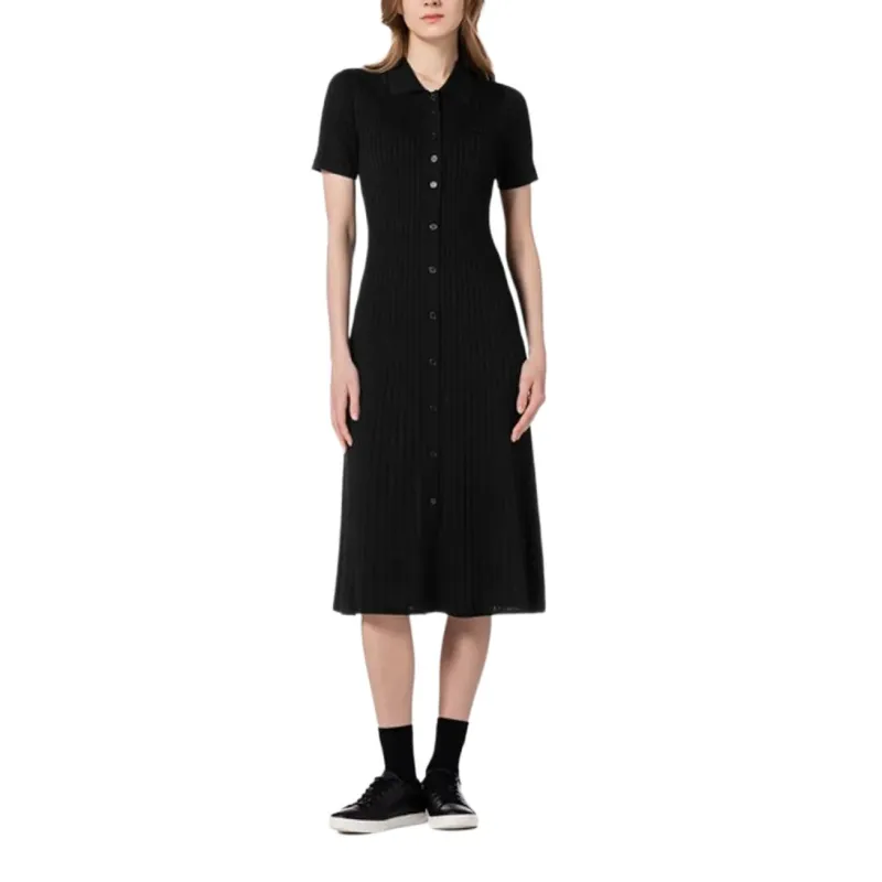 LACOSTE Short Sleeved Dress Women's Black-1