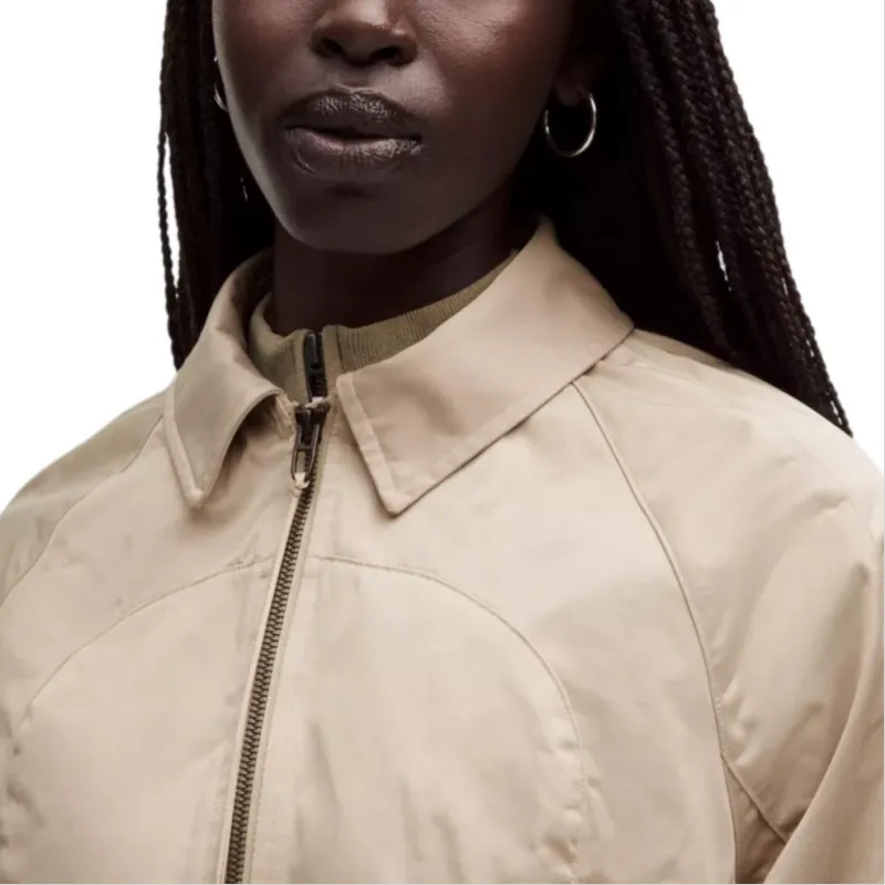 Lululemon x SLNSH Taffeta Removable Hood Jacket Women's White Mojave Tan-2