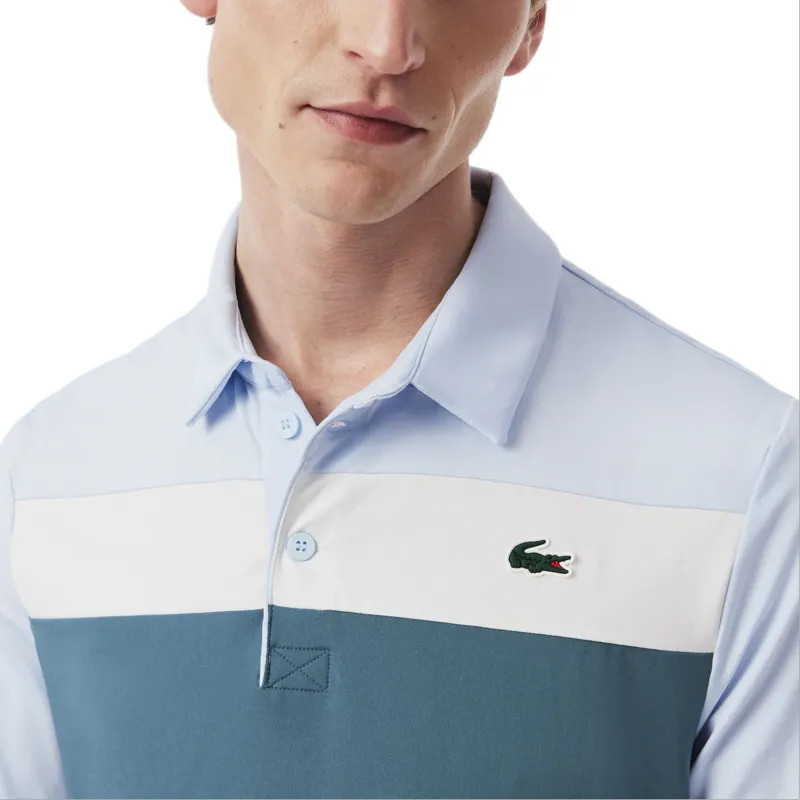 LACOSTE Polo Shirt Men's Light Blue/blue/white-4