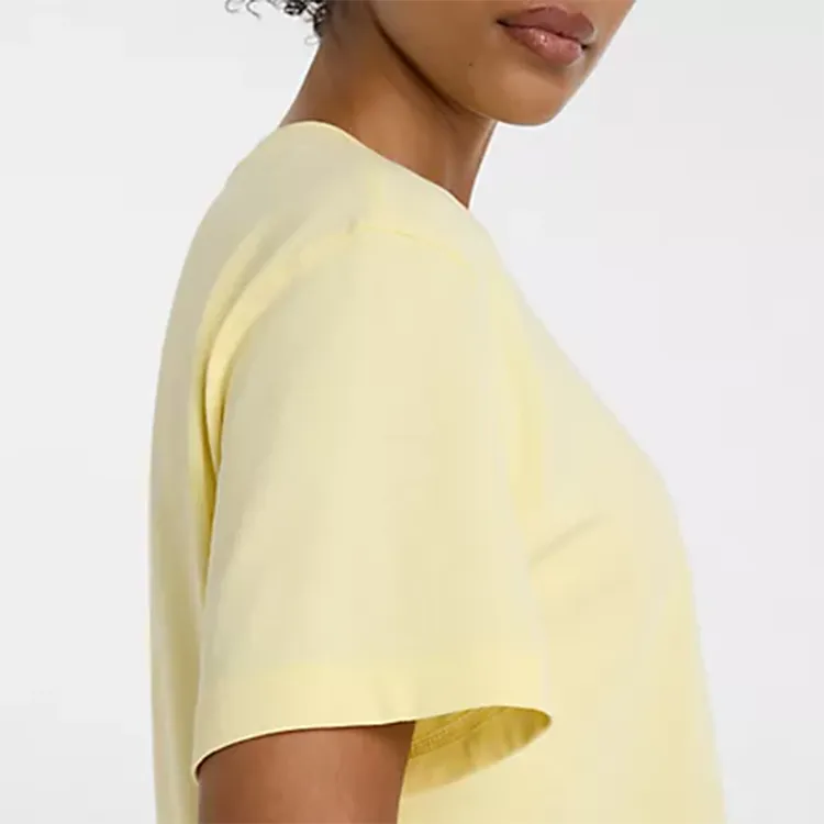 New Balance Athletics Jersey Regular T Shirt Women's Yellow-3