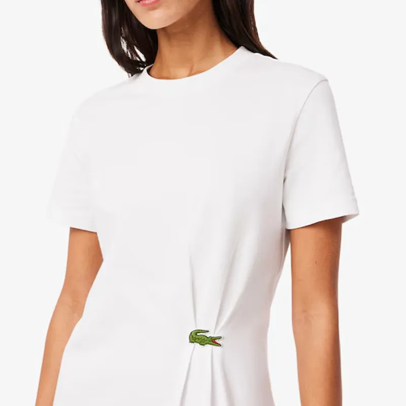 LACOSTE Short Sleeved Dress Women's White-4