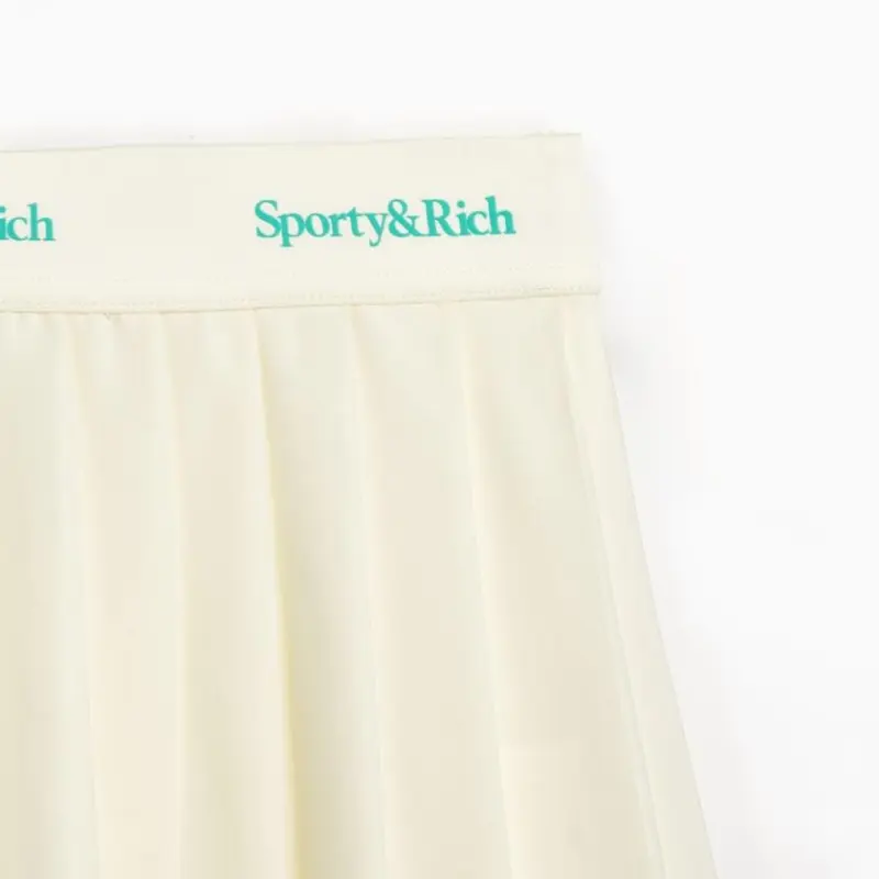 SPORTY & RICH Logo Detailed Pleated Skirt-3