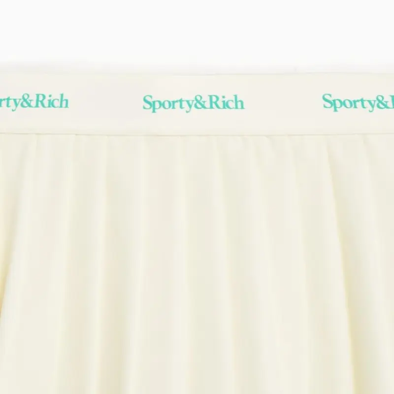SPORTY & RICH Logo Detailed Pleated Skirt-4