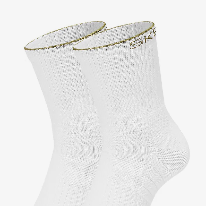 Skechers Mid Calf Socks Unisex 2 Pack White/Moss Green-3
