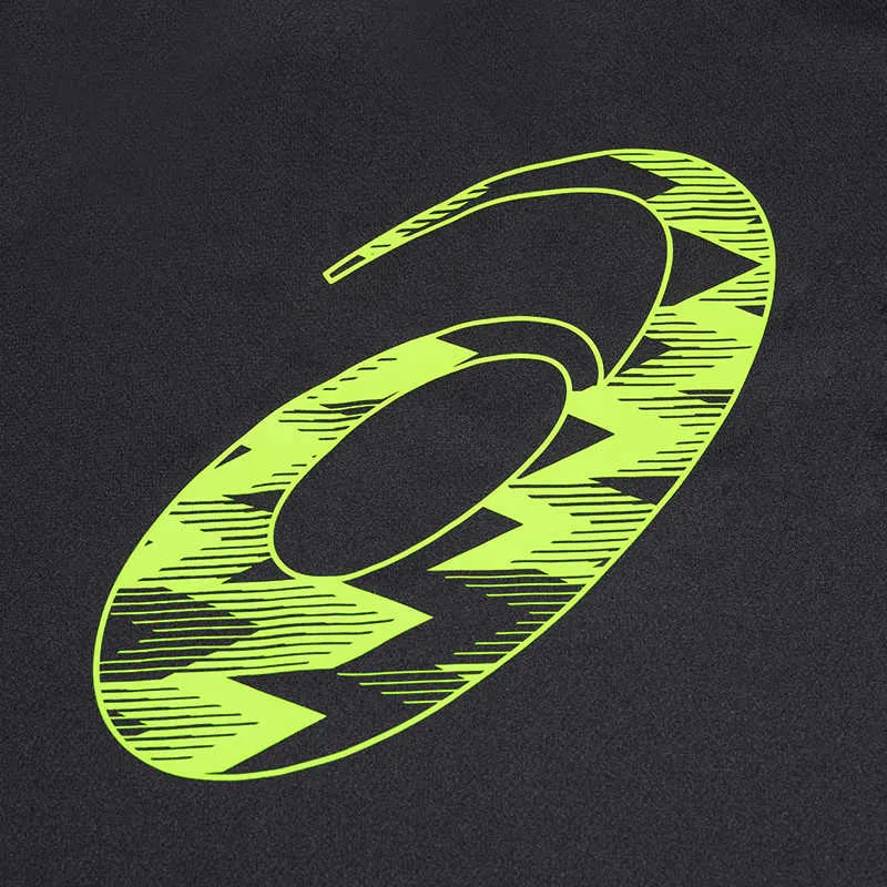 Asics Men Running T Shirt Men's Black Green-2