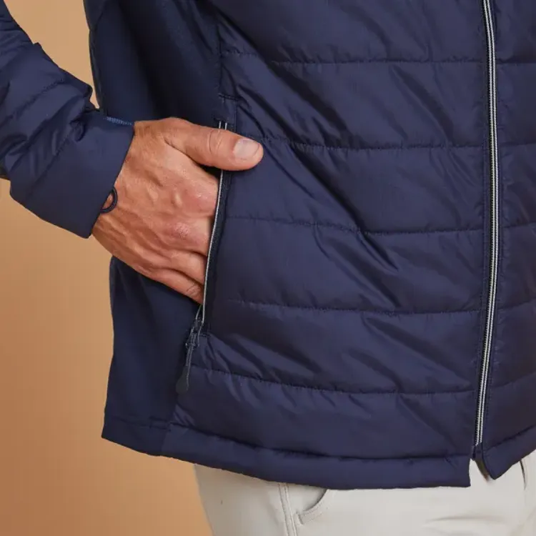 DECATHLON Puffer Jacket Men's Blue Black/Silver Gray/Turkish Blue-3