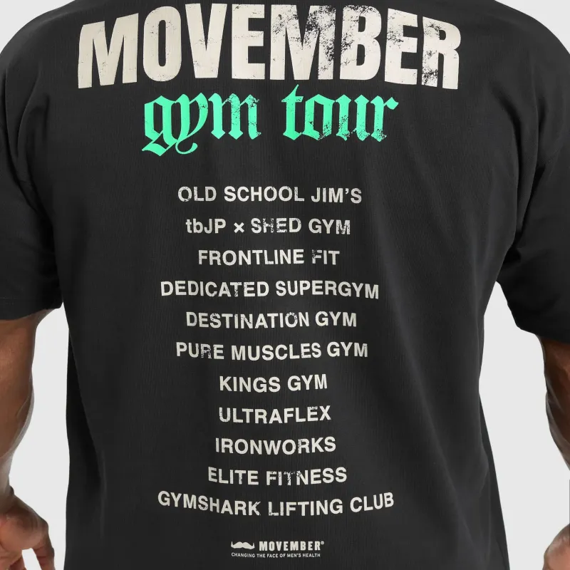 GYMSHARK x Movember Tour T Shirt Men's Black-3