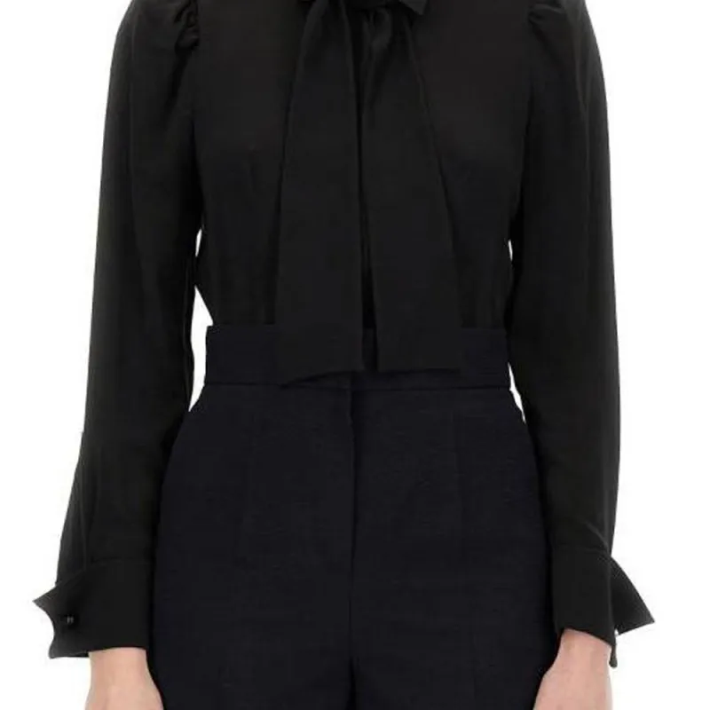 MaxMara Pussy Bow Long Sleeved Shirt-4