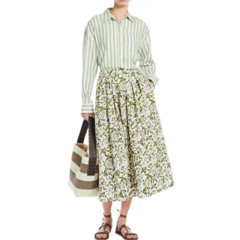 WEEKEND MaxMara Casual Long Skirt Women's Green-2