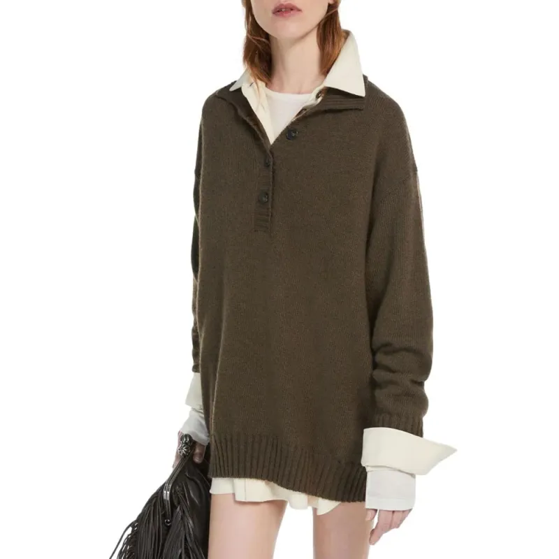 WEEKEND MaxMara Long Sleeved Knit Polo Top-4