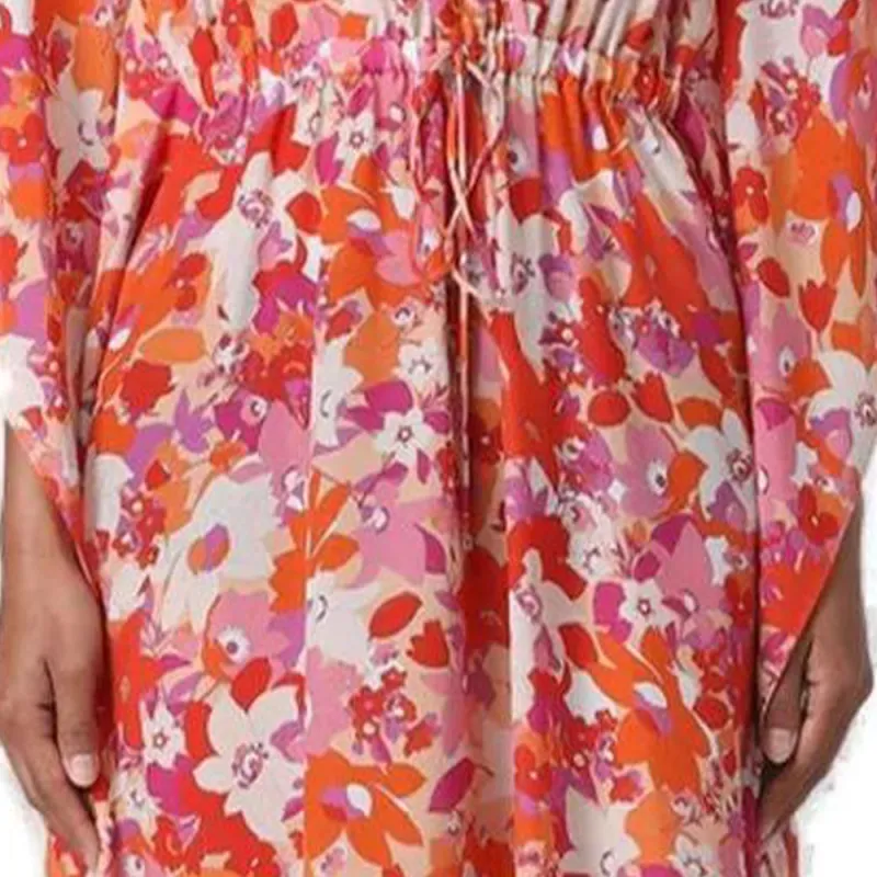 MaxMara Studio Floral Printed Drawstring Waist Midi Dress-3
