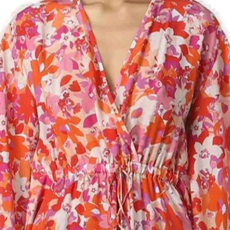 MaxMara Studio Floral Printed Drawstring Waist Midi Dress-2
