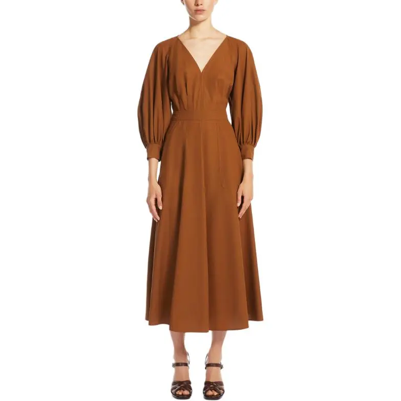 MaxMara Long Sleeved Dress Women's Brown-1