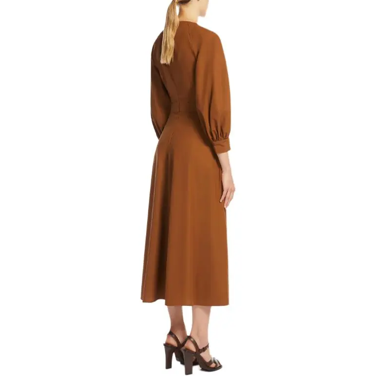 MaxMara Long Sleeved Dress Women's Brown-2