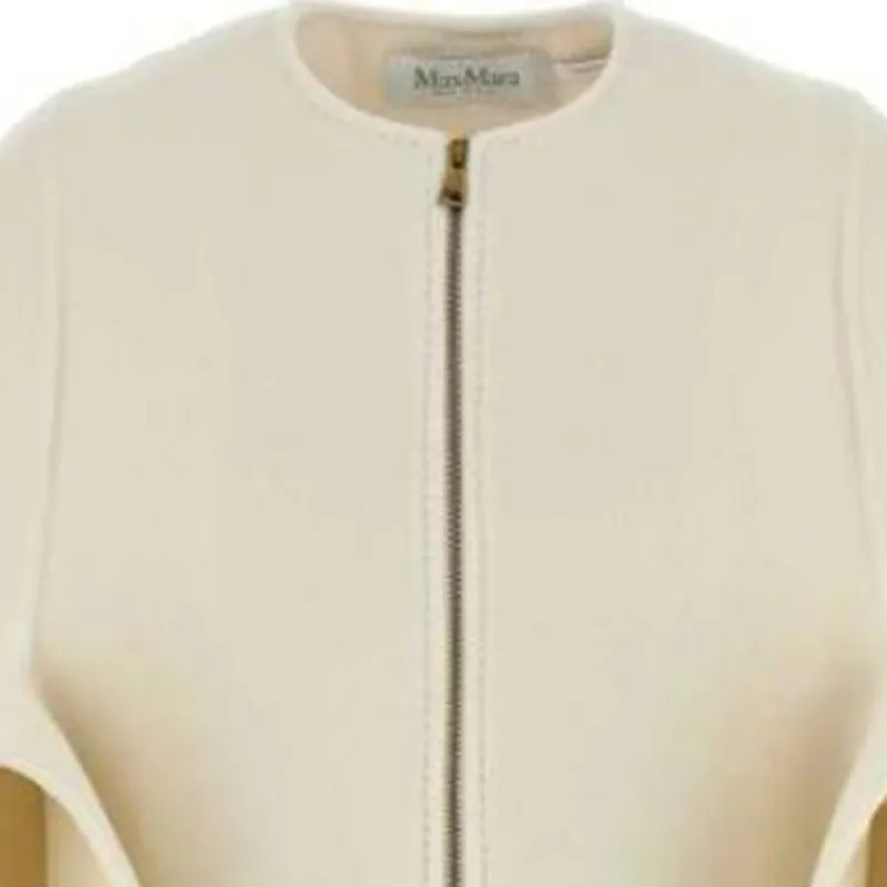 MaxMara Placido Zip Up Crewneck Short Sleeved Coat-2