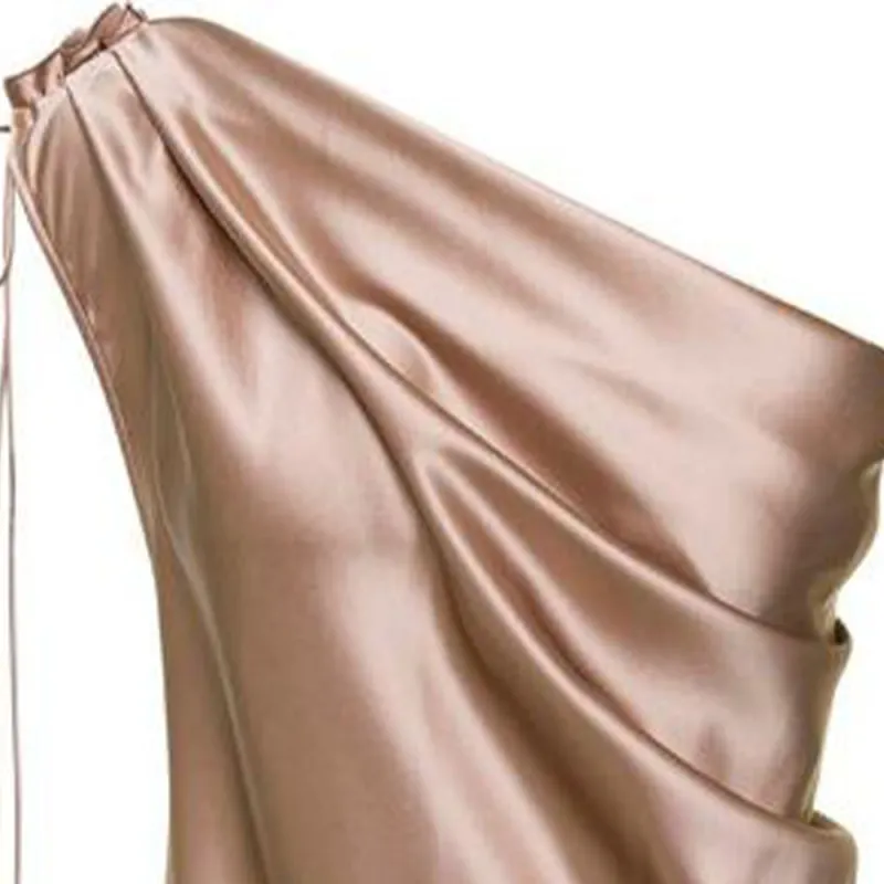 MaxMara One Shoulder Drawstring Maxi Dress-2