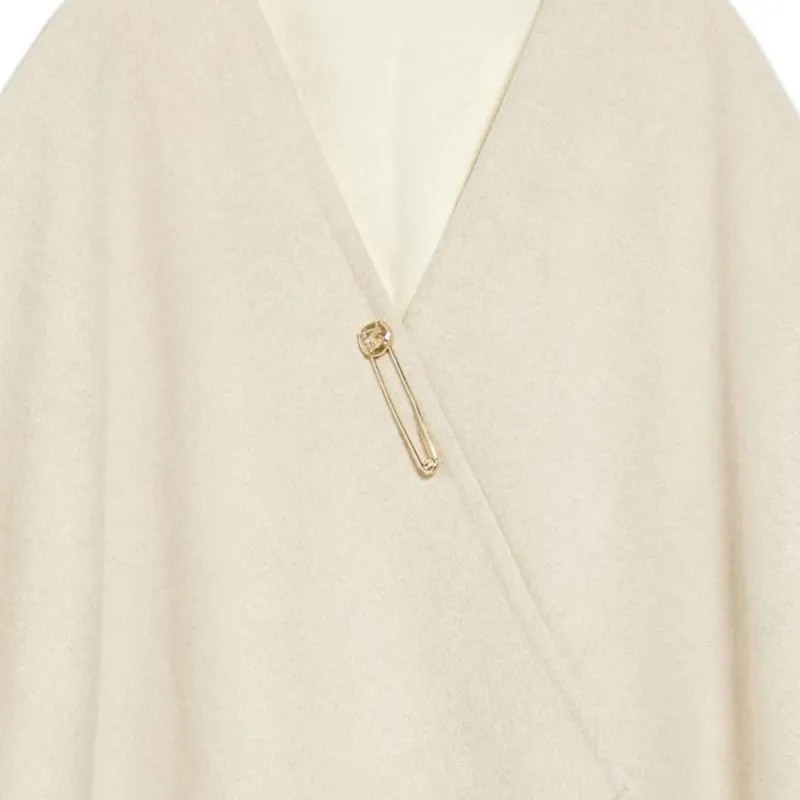 MaxMara Serra Collection Reversible Alpaca Cape Cloaks Women's Sand-2