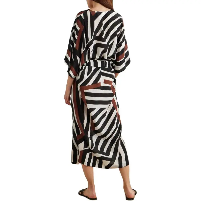MaxMara Short Sleeved Dress Women's Black White-2