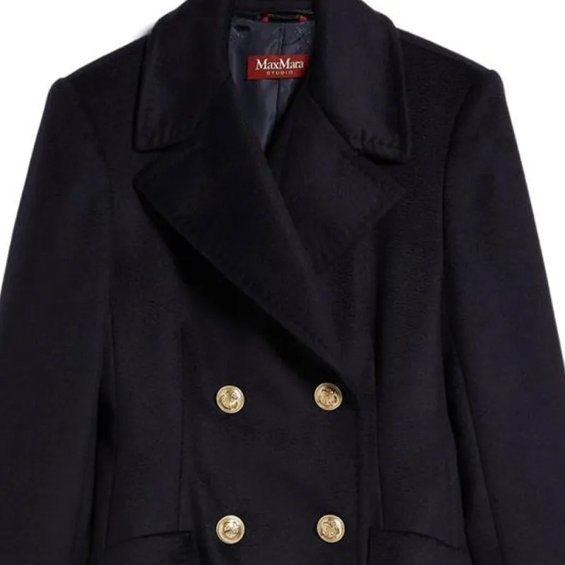 MaxMara Studio Double-Breasted Long-Sleeved Coat-3