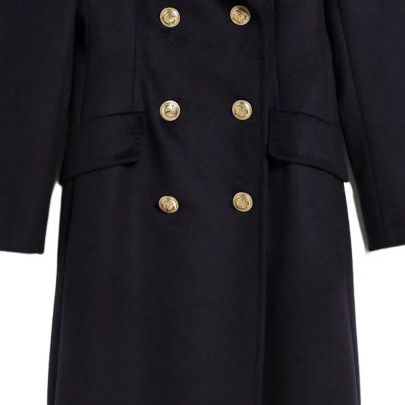 MaxMara Studio Double-Breasted Long-Sleeved Coat-4