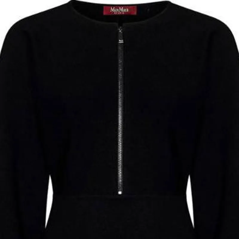MaxMara Studio Zip Detailed Crewneck Long Sleeved Dress-2