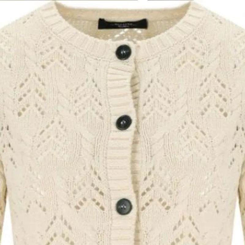 WEEKEND MaxMara Panaria Button Up Crewneck Cardigan-2