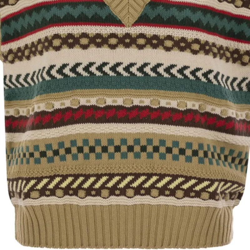 WEEKEND MaxMara Vicino Striped Knit Waistcoat-4