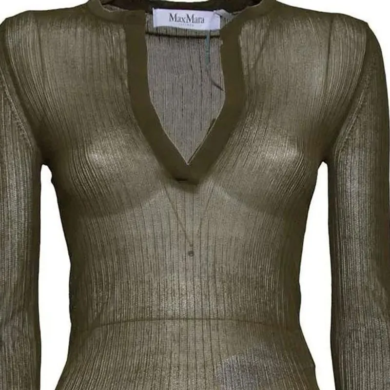MaxMara V Neck Long Sleeved Top-3