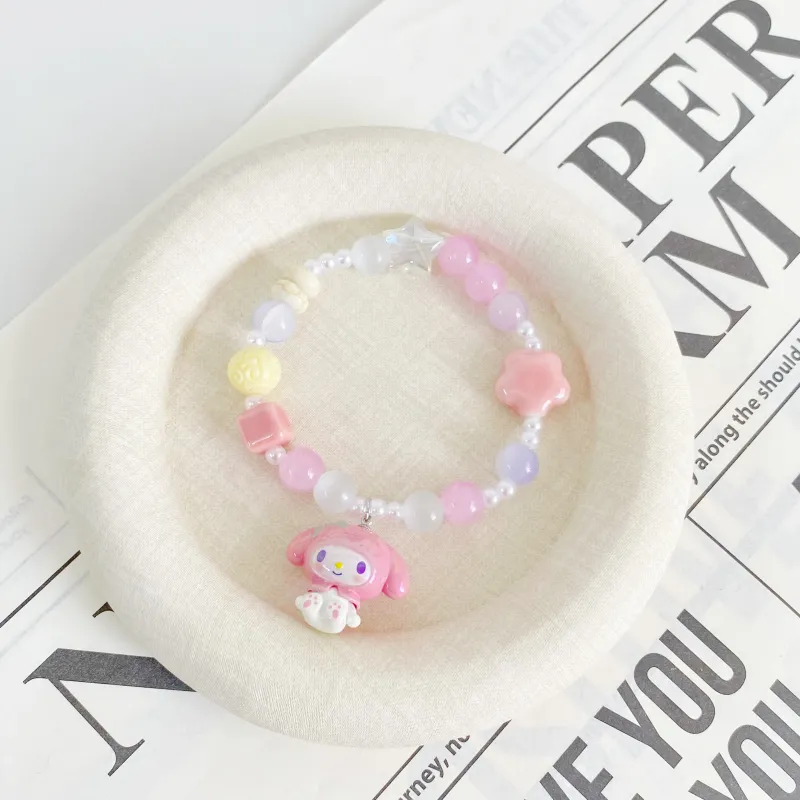 Sanrio My Melody Cartoon Multicolor Cute Beads Lanyards-3