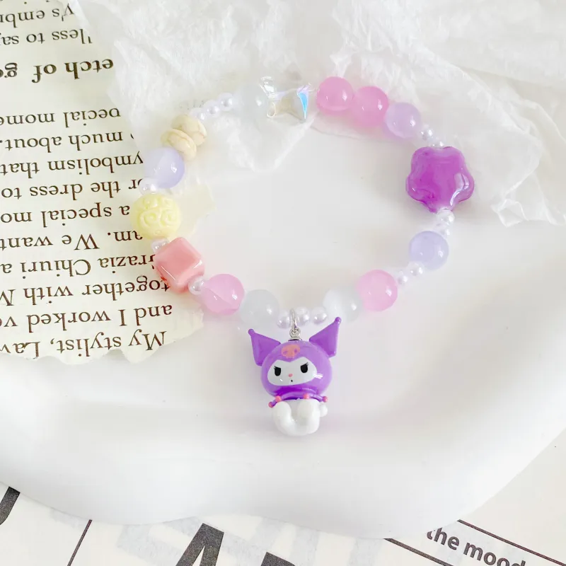 Sanrio Kuromi Individual Cartoon Multicolor Beads Lanyards-1