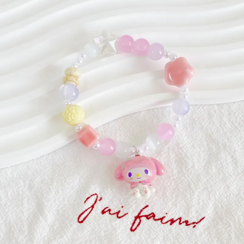 Sanrio My Melody Cartoon Multicolor Cute Beads Lanyards-2