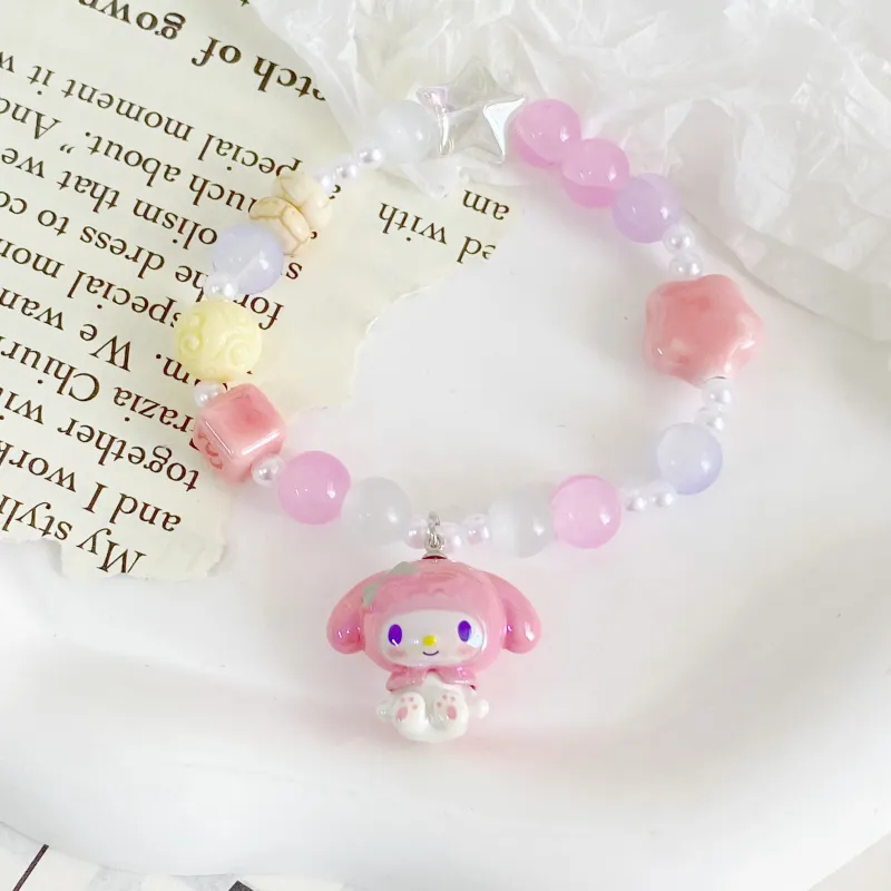 Sanrio My Melody Cartoon Multicolor Cute Beads Lanyards-1