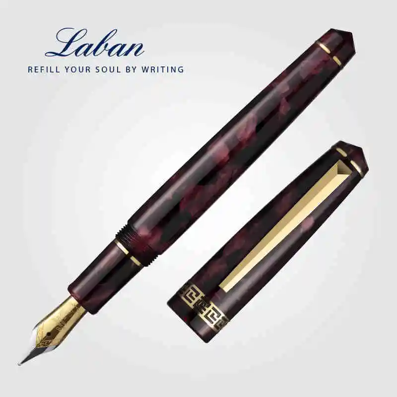 Laban ROSA Collection Signature Pen With Marble Pattern Refillable Ink Cartridge Pens-1