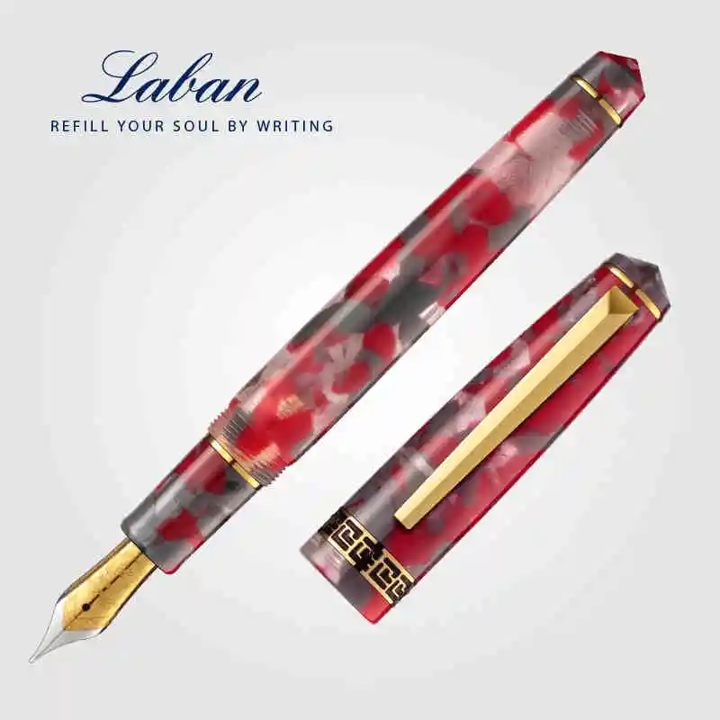 Laban ROSA Collection Signature Pen With Marble Pattern Refillable Ink Cartridge Pens-3