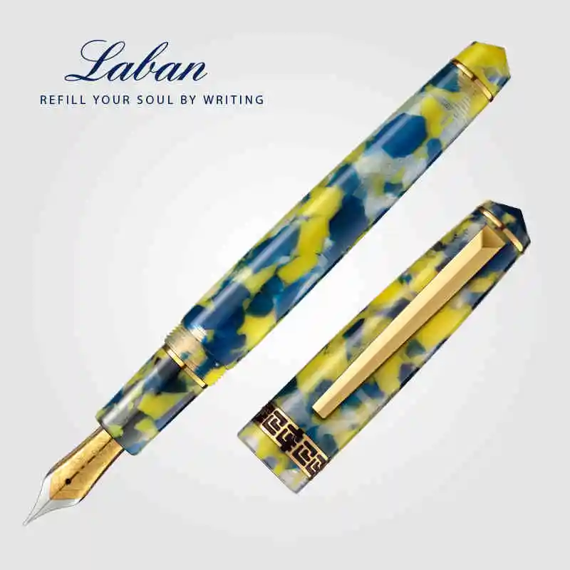 Laban ROSA Collection Signature Pen With Marble Pattern Refillable Ink Cartridge Pens-5