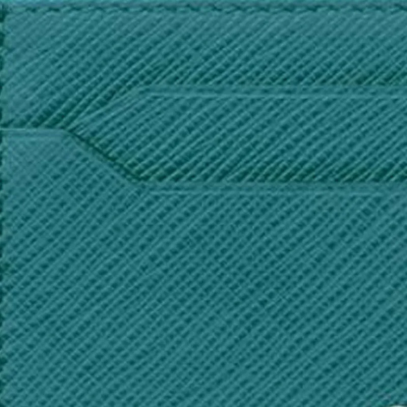 MONTBLANC Cow Leather Card Holder Men's Turquoise Blue-2